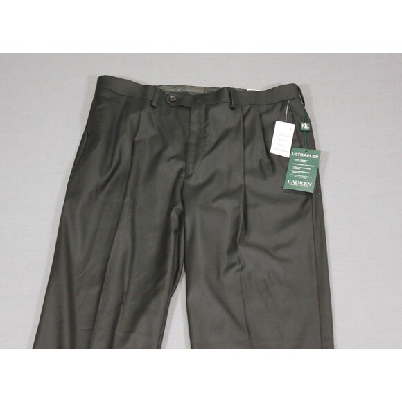 Lauren Ralph Lauren Men Black Ultraflex Dress Pants Classic Pleated 34 X 32 New - Picture 2 of 14